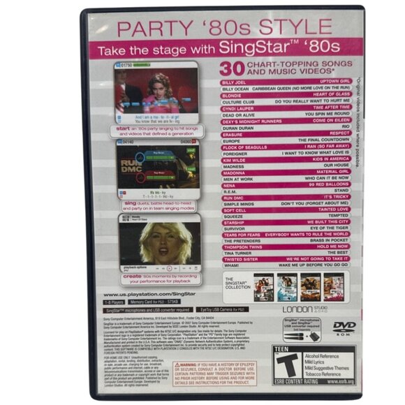Singstar 80s PlayStation 2 Game - Picture 2 of 3